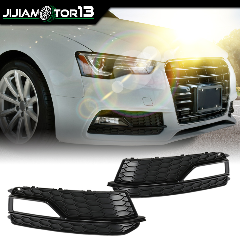 Gloss Black Honeycomb Fog Light Grille Pair For Audi A5 S-Line & S5 (2013-2016) – Left & Right