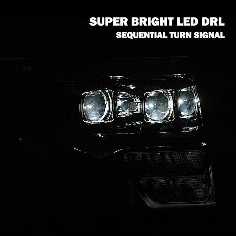 Fit For 2009-2014 Ford F-150 F150 2PCS Chrome Dual LED Projector Headlights DRL - Bild 2 von 13