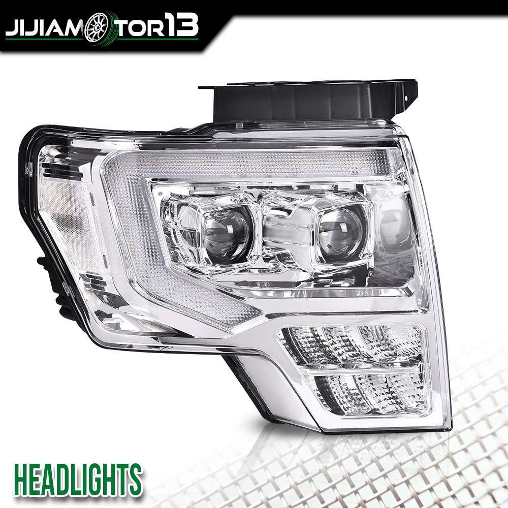 Fit For 2009-2014 Ford F-150 F150 2PCS Chrome Dual LED Projector Headlights DRL - Bild 3 von 13