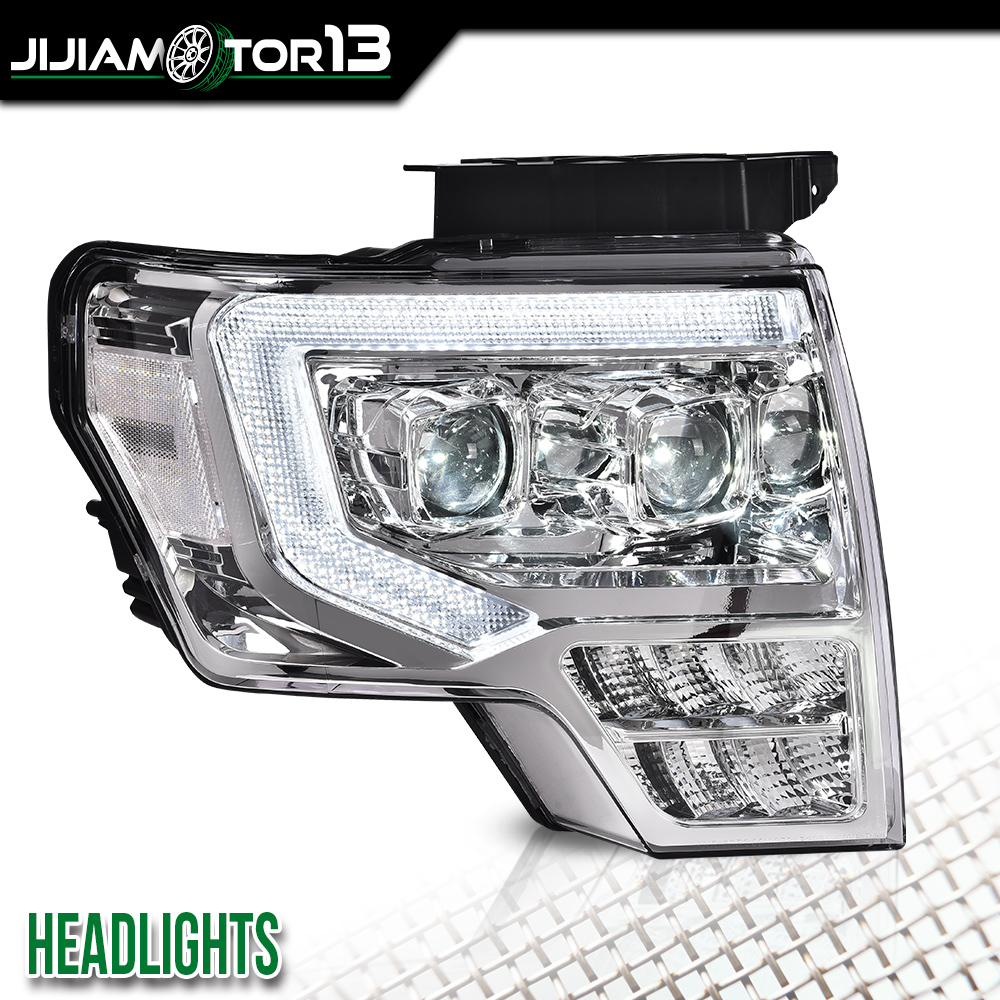 Fit For 2009-2014 Ford F-150 F150 2PCS Chrome Dual LED Projector Headlights DRL - Bild 4 von 13