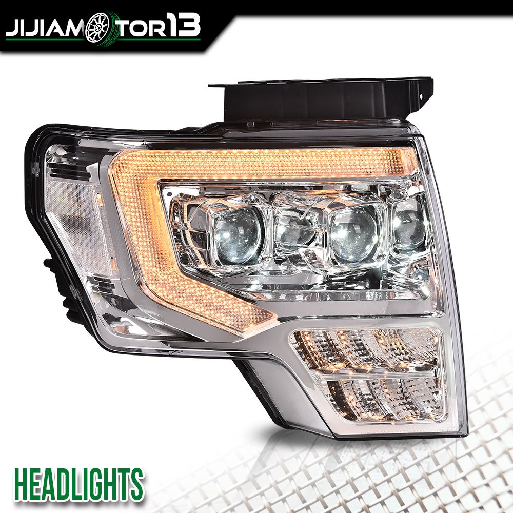 Fit For 2009-2014 Ford F-150 F150 2PCS Chrome Dual LED Projector Headlights DRL - Bild 5 von 13