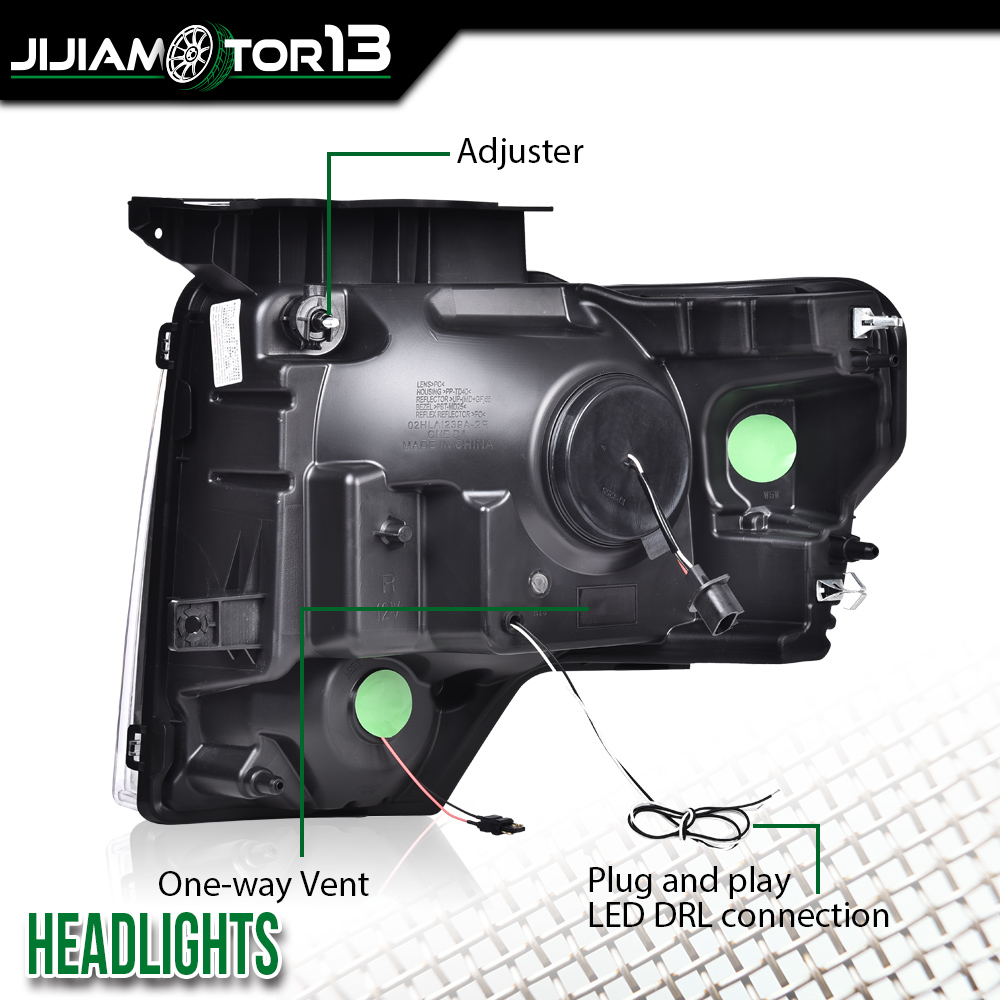 Fit For 2009-2014 Ford F-150 F150 2PCS Chrome Dual LED Projector Headlights DRL - Bild 10 von 13