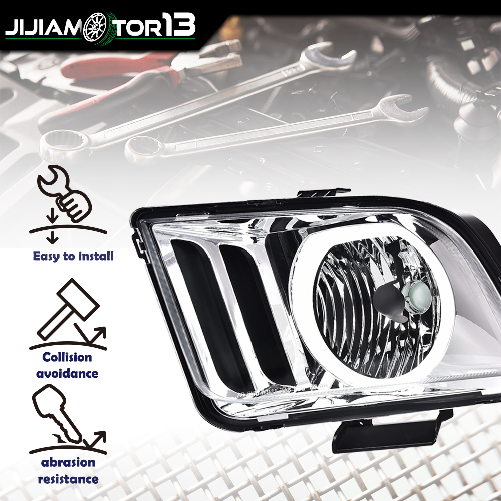Carcasa cromada lente de humo faros halógenos lámpara apta para Ford Mustang 2005-2009 - Imagen 9 de 12