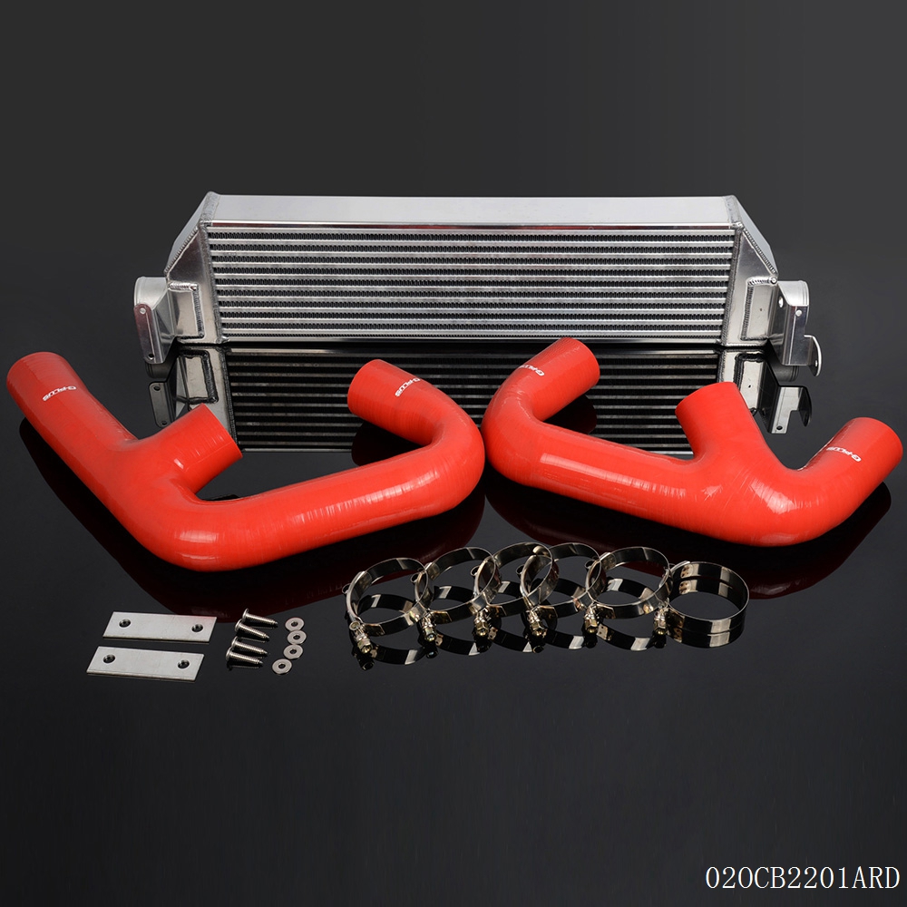 Gplus Aluminum Twin Intercooler Upgrade + Red Pipe For VW Golf R GTI