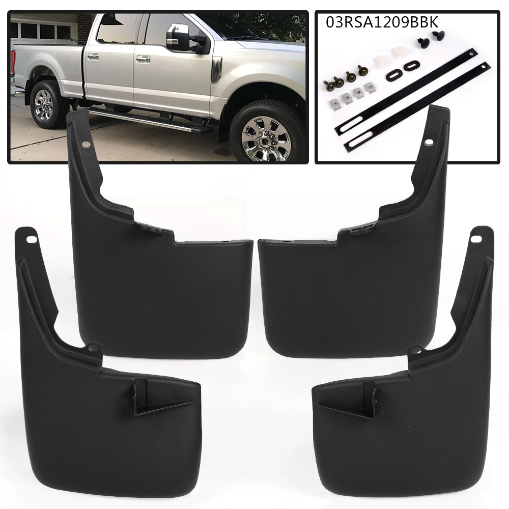 For 11-16 Ford F-250 F-350 Super Duty Front Rear Splash Guard Mud Flaps w//o Lips