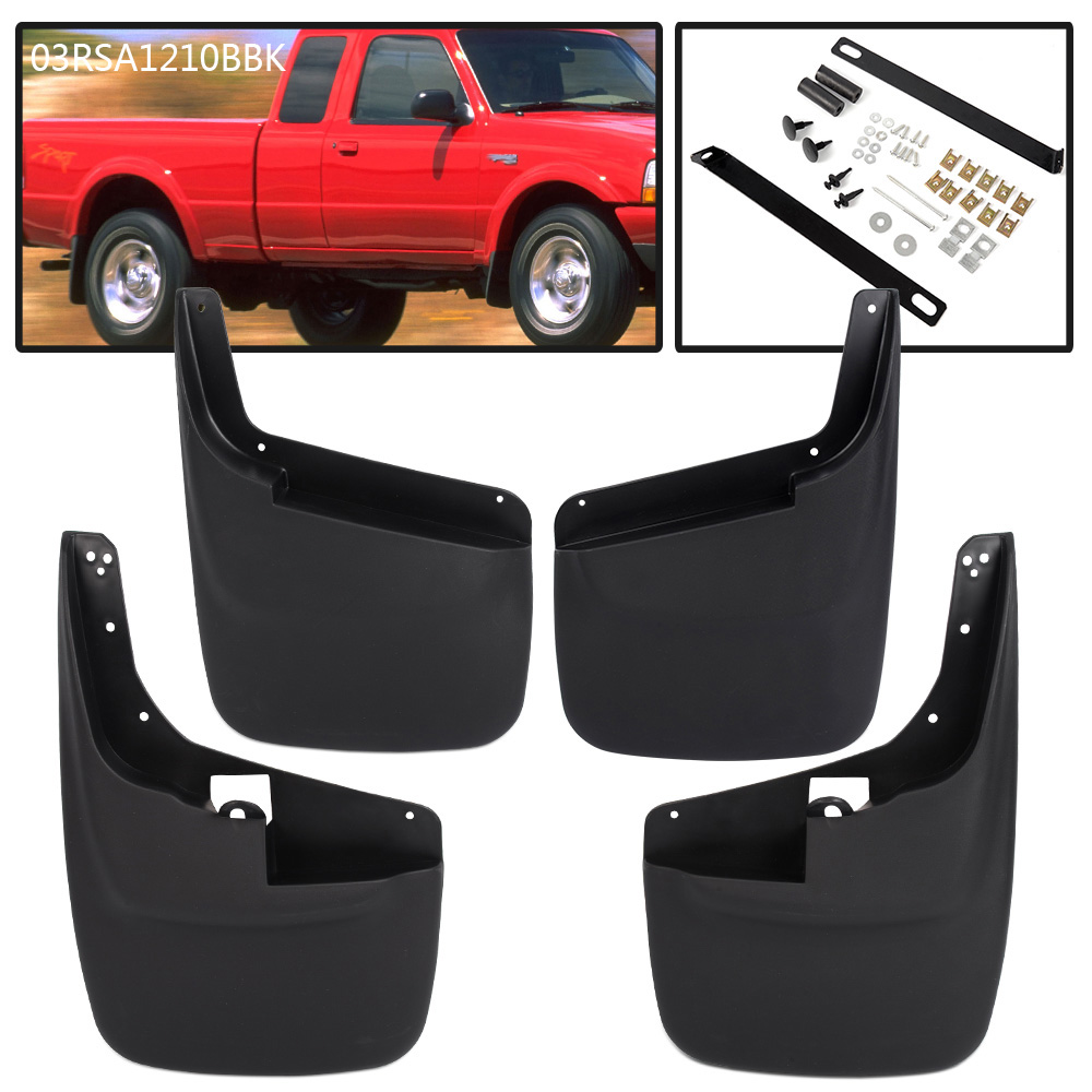 For 99-10 F250 F350 Ford 4PC Molded Splash Guards Mud Flaps w//o Wheel Lips Set
