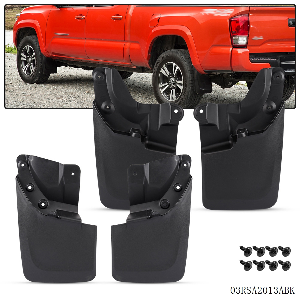 Front Rear 4 Pcs Splash Mud Splash Guards Flaps For 2016 2017 2018 Toyota Tacoma